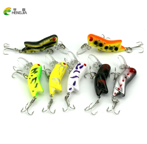 

HENGJIA 7PCS Plastic Locusts Baits 8# Hook Crankbait 4.5cm/4.1g Fishing Lures artificial Hard Baits Insect Simulation Crankbait