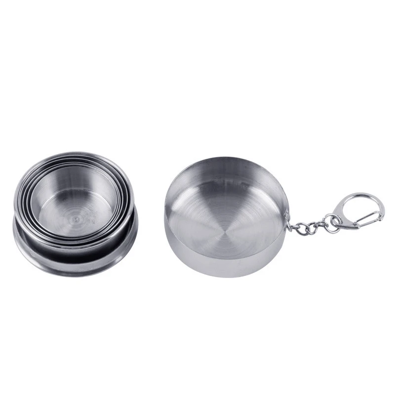 1 pc 75 ML Mini Glass Stainless Steel Portable Travel Folding Mug Telescopic Outdoor Folded Cups Collapsible Water Beer | Дом и сад