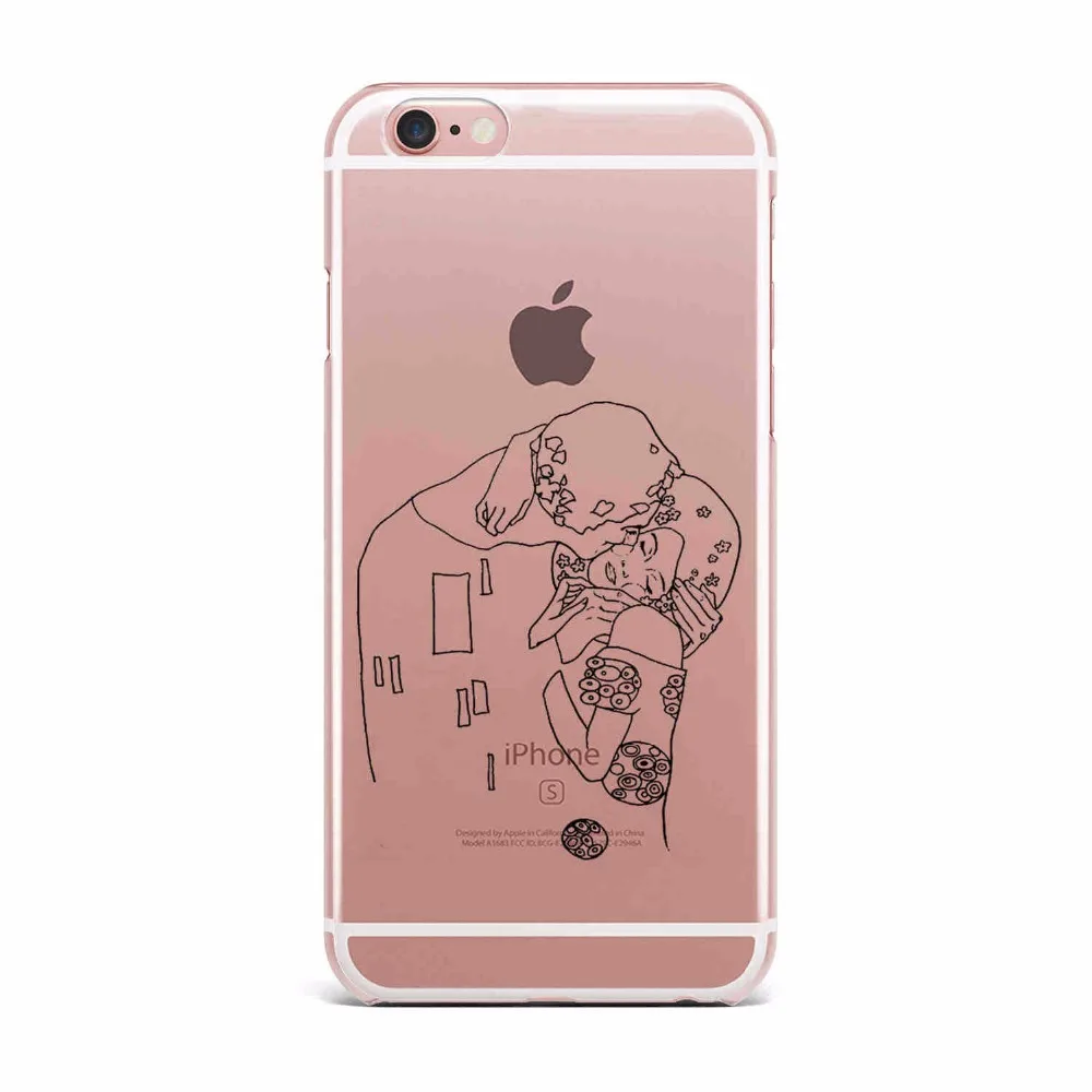 Мягкие силиконовые чехлы из ТПУ с дизайном Kiss by Gustav Klimt чехол для iPhone 5 5S SE 6 6S Plus 7 7Plus 8 8Plus X Чехлы Fundas Capa