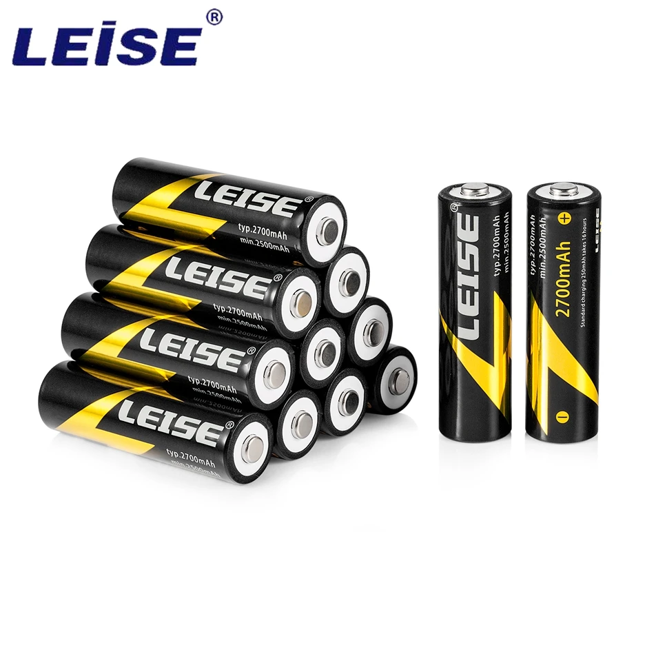 Leise 12 шт. AA батарея дистанционного управления перезаряжаемая 1 2 v NIMH 2A 2700mah Ni MH