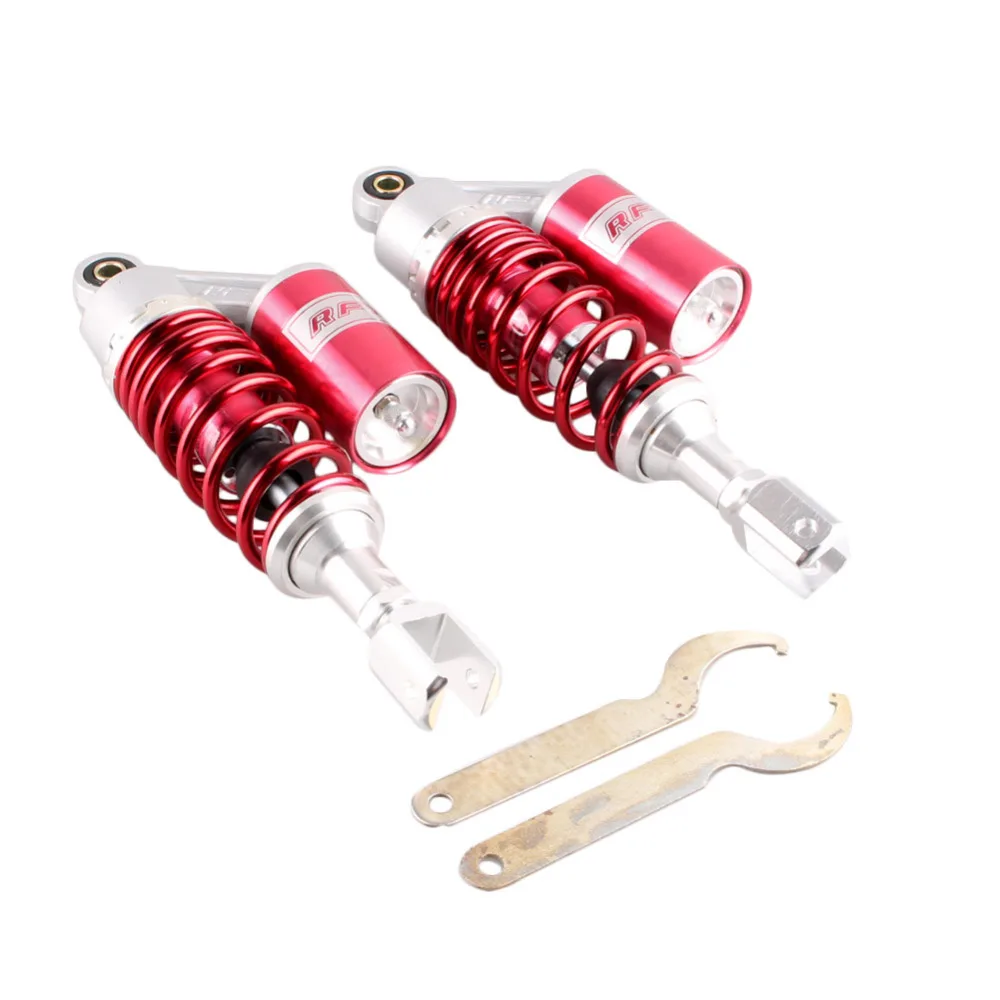 

11'' 280mm Universal Air Shock Absorbers Clevis Scooter Moped Red Aluminum Adjustable U Type 2PCS Motorcycle Accessories