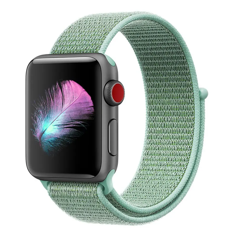 Marine Green Нейлоновый спортивный ремешок для Apple Watch серии 5 4 3 44 мм 40 мм ремешок для часов браслет для iwatch 4 44 мм 42 мм 38 мм 3 2 Hyper - Цвет ремешка: Marine Green