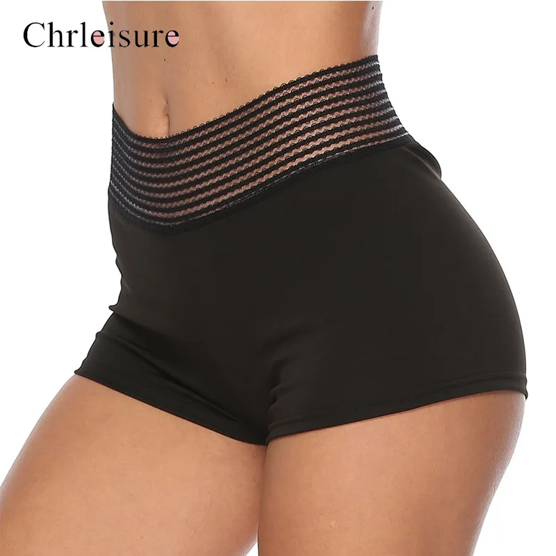 Женские шорты с высокой талией Chrleisure летние принтом сексуальные черные горячие