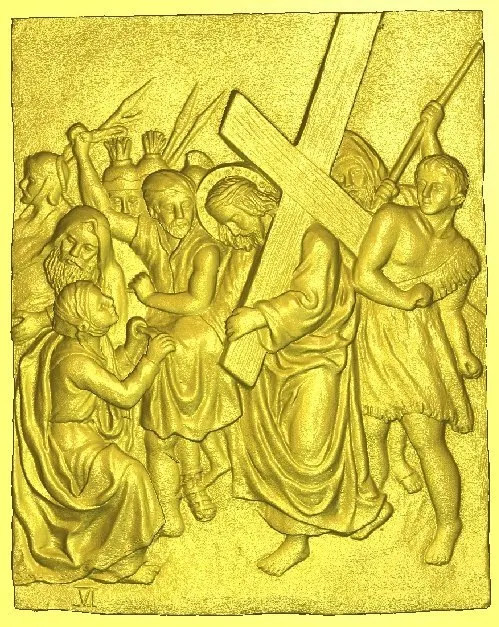 Рельефные 3d модели 14th для ЧПУ в формате STL с Христом путь печали|3d model relief|3d relief