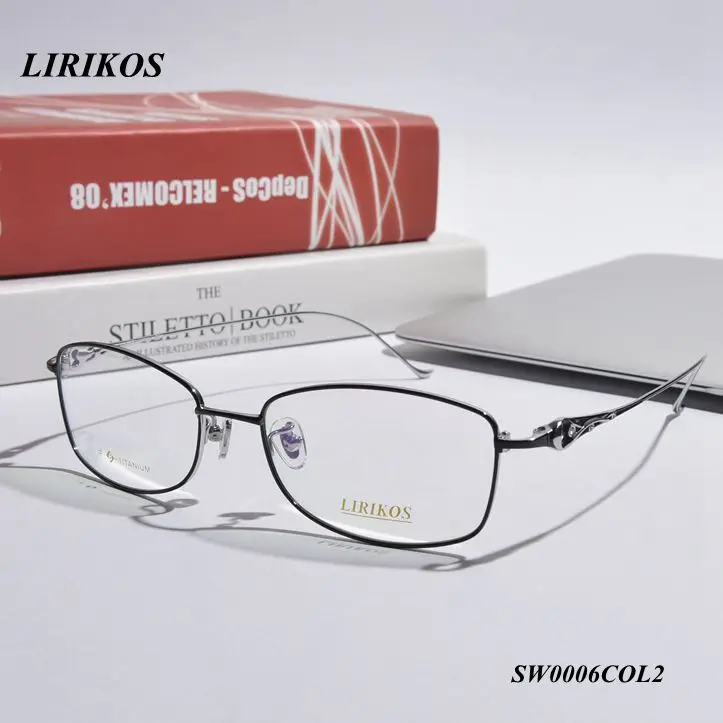 BLACK WITH SLIVER LIRIKOS чистый титан выдалбливают стиль для женщин полная Рамка Бизнес очки для чтения прозрачные линзы для глаз мужские очки - Цвет оправы: BLACK WITH SLIVER