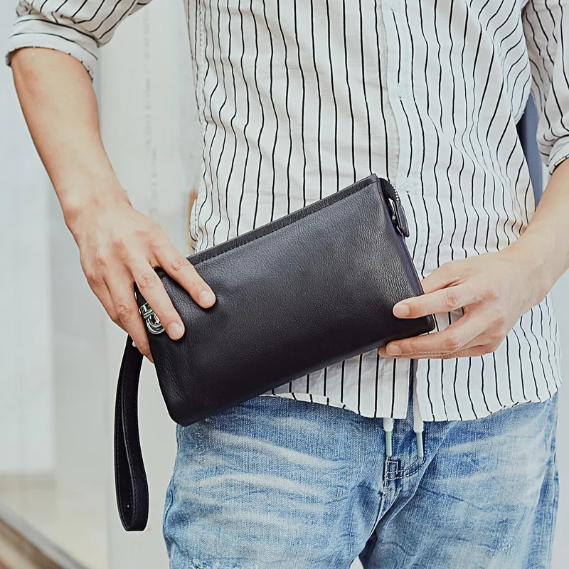 2018 New Style Men Wallets 100% Genuine Leather Money Clip Wallet with coin pocket Phone Passport Clutch Bag | Багаж и сумки