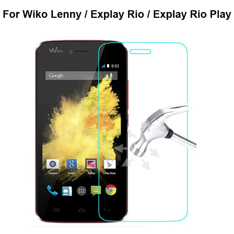 Мм 0,26 мм закаленное стекло для Wiko Lenny/Explay Rio Play защита экрана защитное Переднее стекло с бесплатным комплектом для очистки