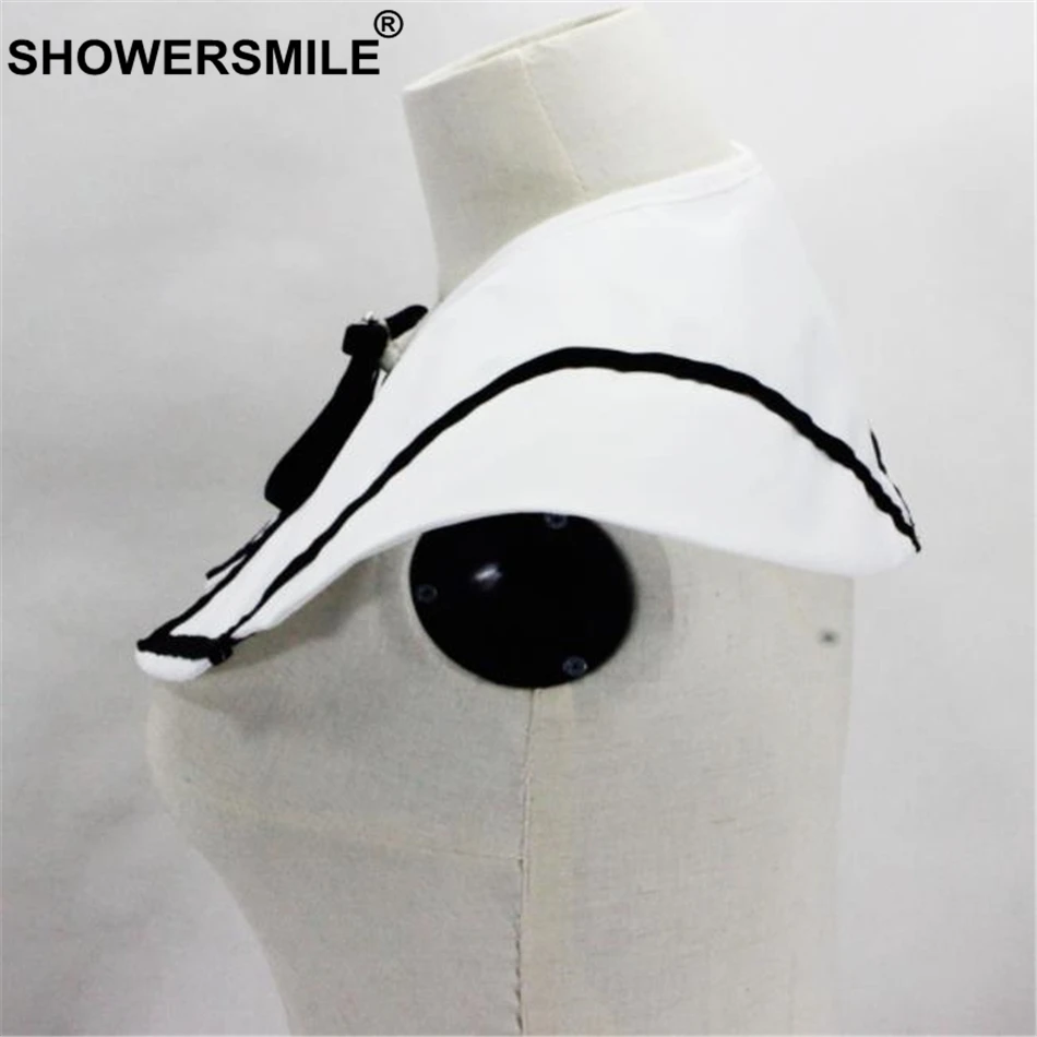 Женский воротник обманка SHOWERSMILE черно белый Отсоединяемый хлопковый модный