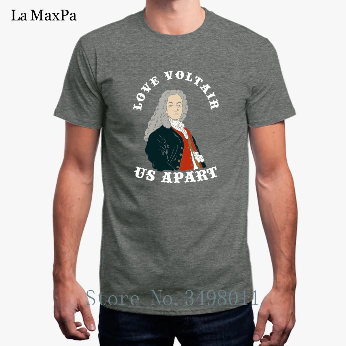Мужская футболка с круглым вырезом Love Voltaire Us для фитнеса коротким рукавом мужчин