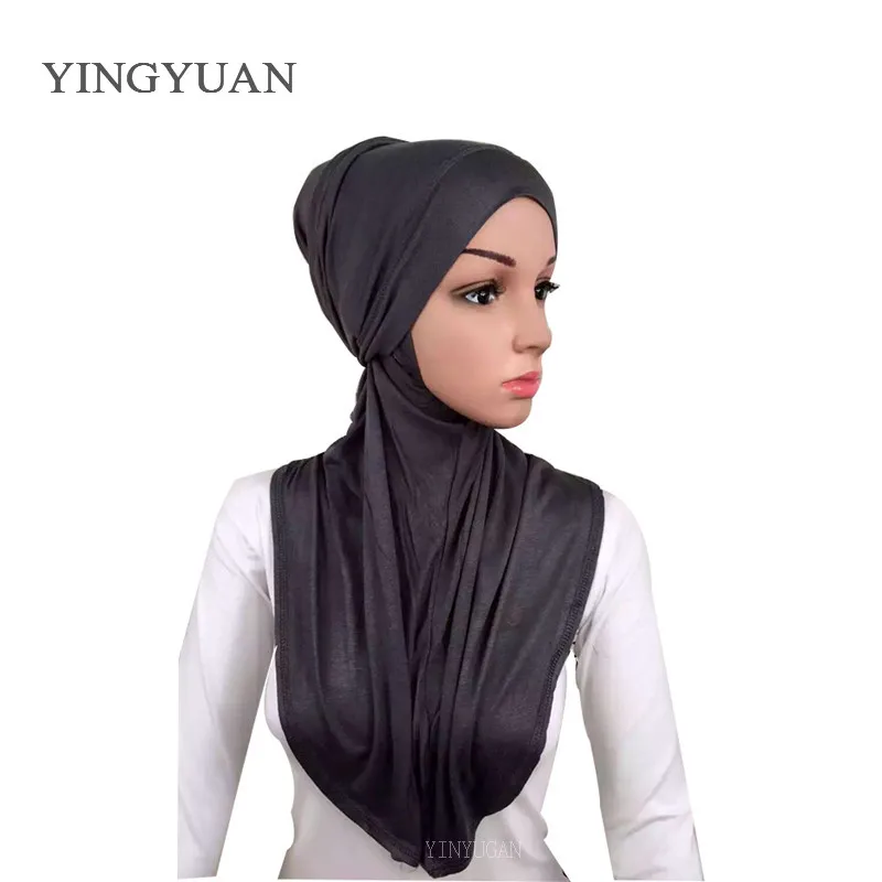 LJ6 модал из двух частей мусульманский хиджаб шарф модный повязка на голову -