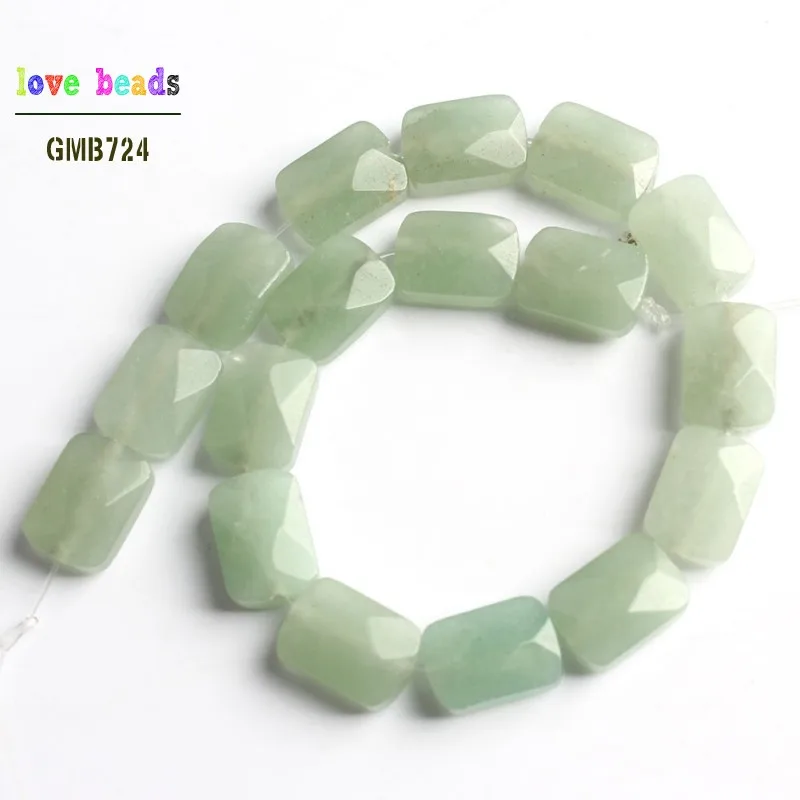 aventurine 8*11 мм натуральный камень Бусины граненый тигровый глаз Howlite свободные бусы прямоугольной формы для самостоятельного изготовления ювелирных изделий браслет 20 см прядь - Цвет: aventurine