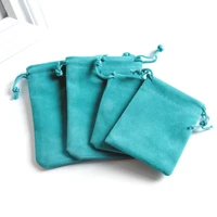 wholesale 100pcslot lake blue velvet gift bag small drawstring jewelry pouches favor necklace charms jewelry packaging bags