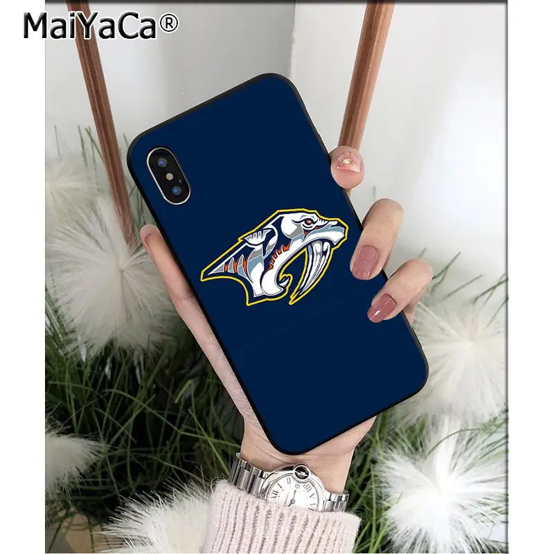 MaiYaCa Nashville Predators ТПУ Мягкие аксессуары для телефонов чехол для телефона для iPhone 5 5Sx 6 7 7plus 8 8Plus X XS MAX XR