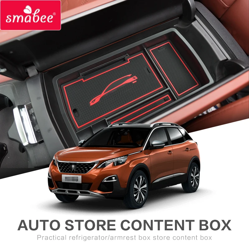 Для Peugeot 3008 ii 3008GT 5008 5008GT 2017 2018 подлокотник ящик для хранения интерьера автомобиля