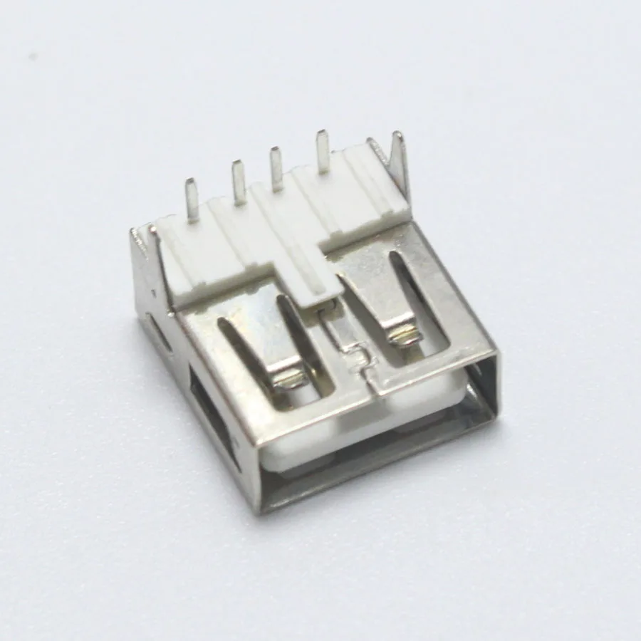 10 шт. 4-контактный гнездовой разъем USB типа А с углом 90 градусов белые коннекторы
