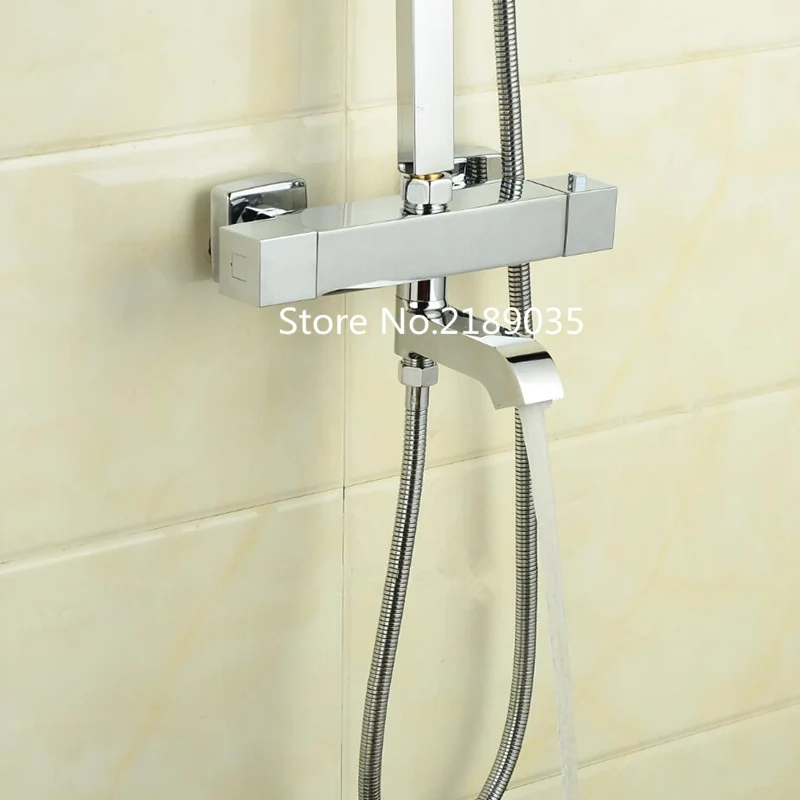 Квадратный смеситель для душа s Ванна Термостат крана Ванная комната