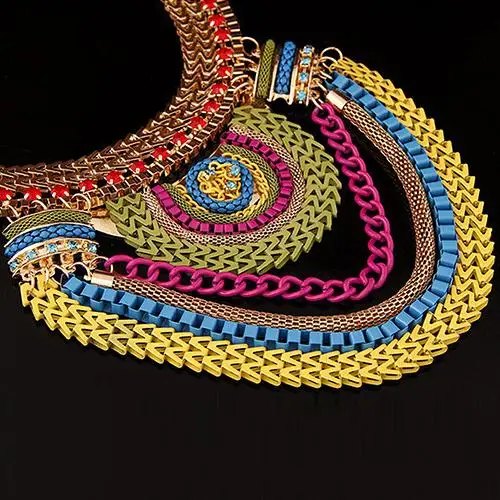 Fashion Women's Multi-Layers Statement Pendant Chain Collar Bib Choker Necklace | Украшения и аксессуары
