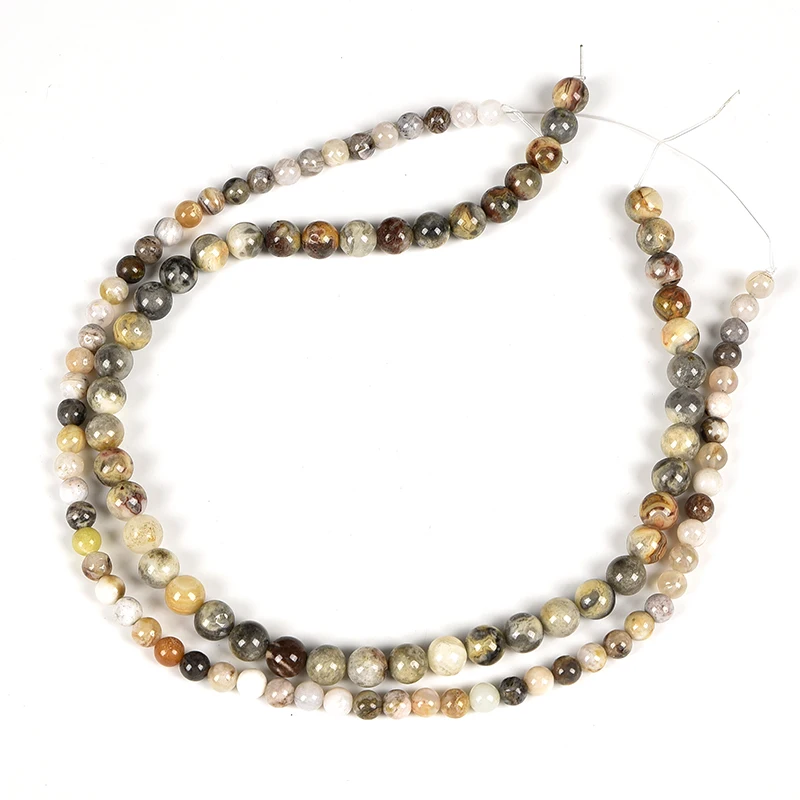 Wholesale natural A+ bamboo leaf 6/8/10mm ball 15 inch necklace / bracelet national style personality crystal stone jewelry | Украшения и