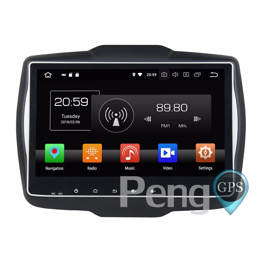 Автомагнитола 2 Din 4 Гб + 32 ГБ Восьмиядерный процессор Android 8 0 для Jeep Renegade 2016 2017