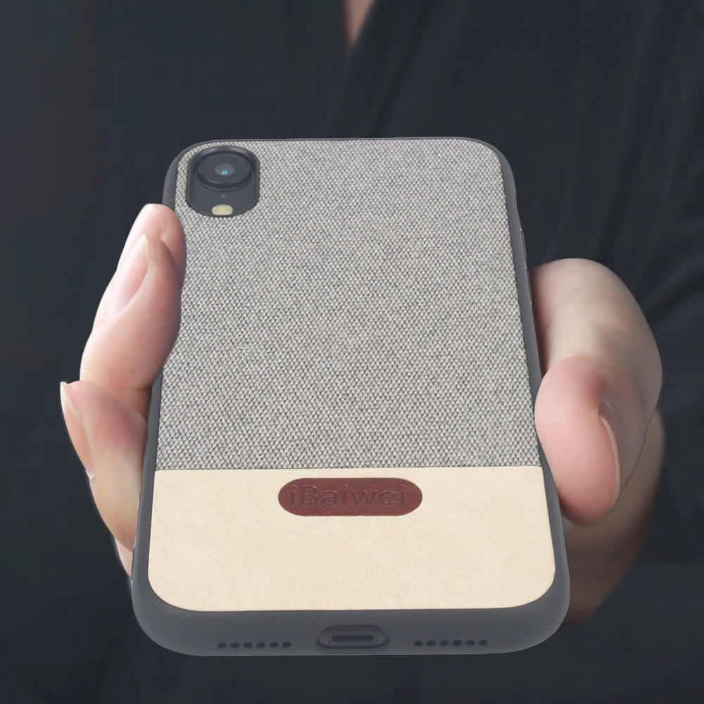 

Fashion Canvas Phone Case for iPhone XR Case Luxury Cloth PU Silicone Back Cover Case for iPhone XR Ultra Thin Anti-fall Coques
