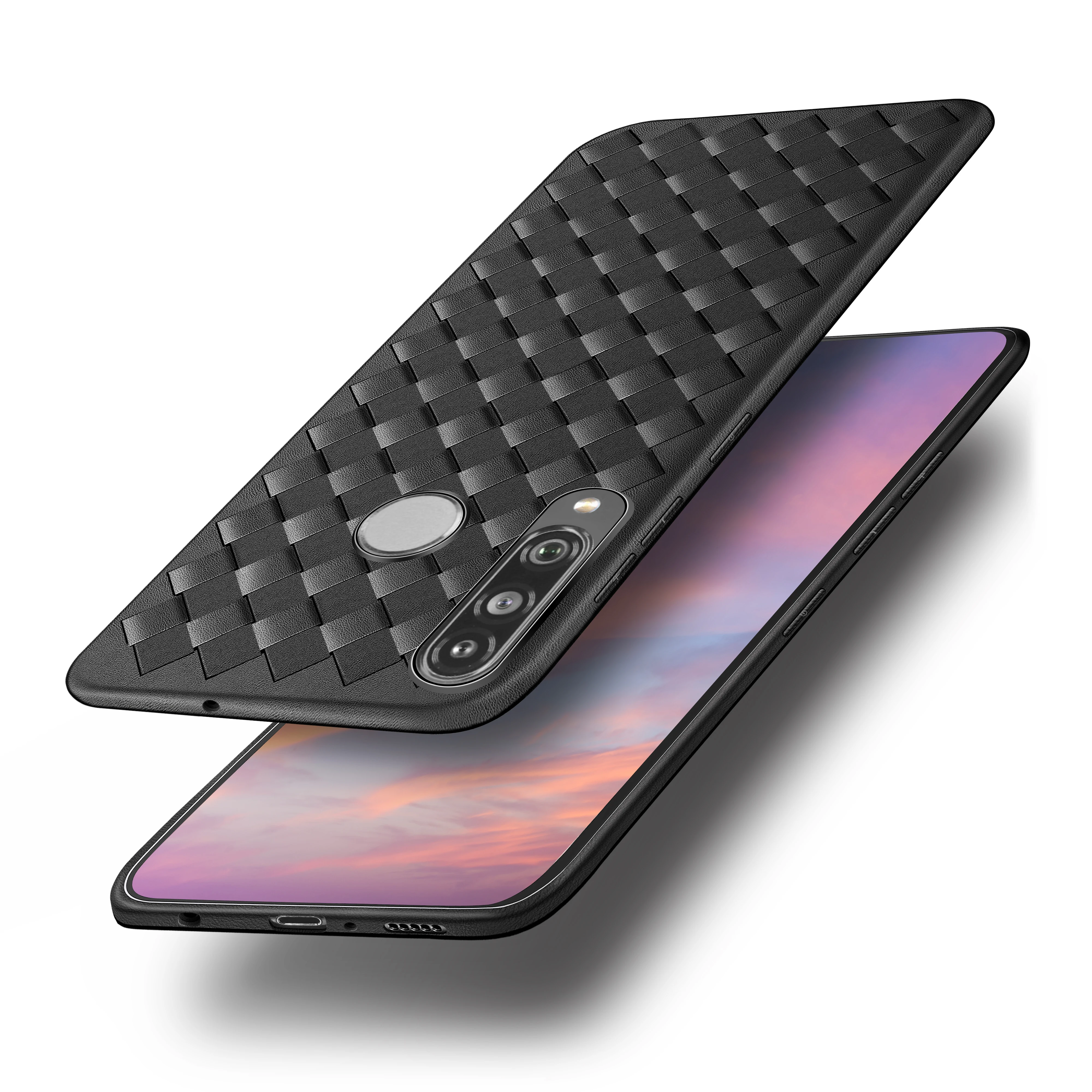Простой чехол для Huawei P30 Lite искусственная кожа с 3D рисунком мягкая задняя крышка