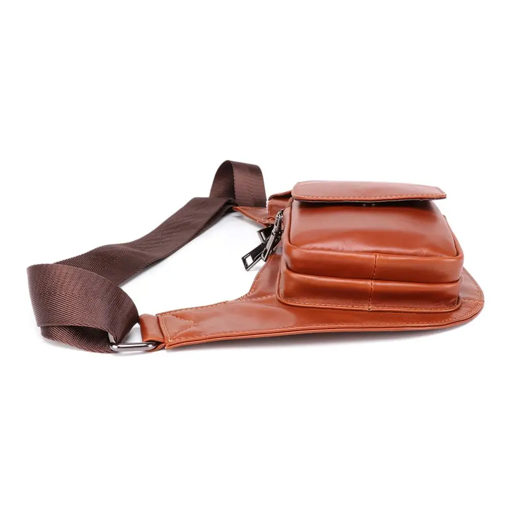 Мужская винтажная сумка из натуральной воловьей кожи на ремне через плечо