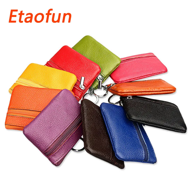Etaofun New Brand Genuine Leather keys wallets women's car key holder colorful card holders small coins bags housekeeper purses | Багаж и