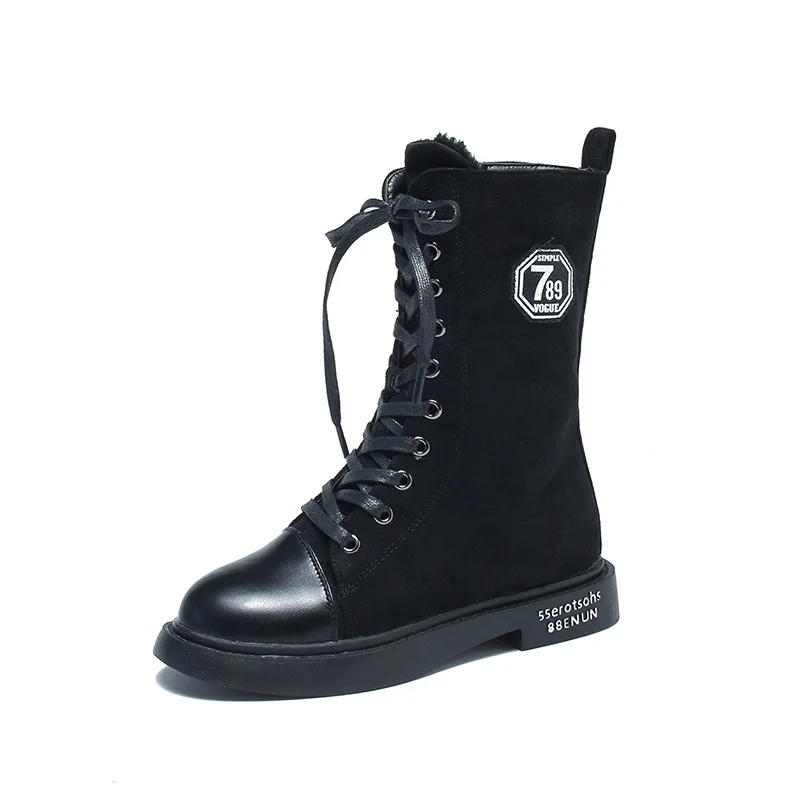 Size35-40; женские мотоциклетные ботинки на толстой подошве; коллекция года; сезон осень-зима; Модные Ботинки martin с круглым носком; женская обувь