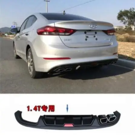 ABS Автомобильный задний багажник диффузор для губ выхлопной Бампер протектор подходит для hyundai Elantra - Цвет: 1.4T black