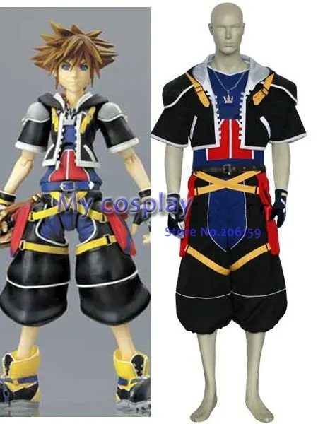 Аниме Королевство сердца 2 Сора Косплей Костюм для Хэллоуина вечеринки одежда