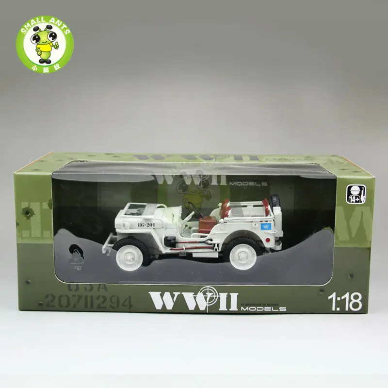 1:18 1/4 тонн армии США WILLYS джип Топ вниз литье под давлением модель автомобиля Welly белый