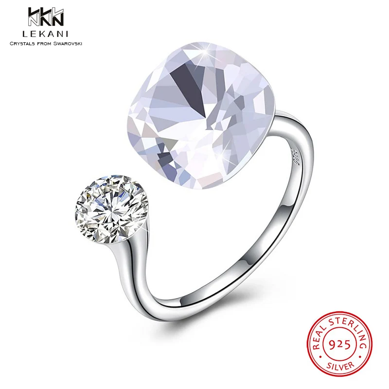 Кольца LEKANI из стерлингового серебра 925 пробы с индивидуальным алмазным