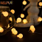 Светодиодная гирлянда с круглыми лампочками, водонепроницаемый шнурок с лампочками с питанием от USB и 50 светодиодами, для спальни, улицы, сада, праздника, свадьбы, вечеринки, Рождества