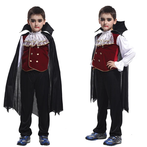 Комплект из 3 предметов крутой Детский костюм вампира красный топ штаны накидка