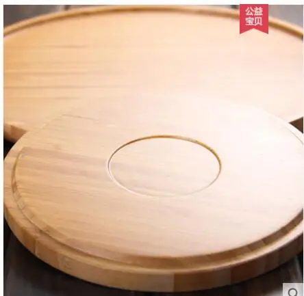 Деревянный поднос из бамбука Круглый бытовой для чая чайная чашка фруктов чайный