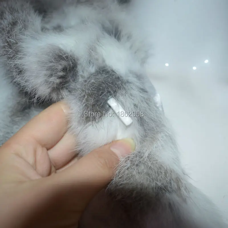 Жилет из натурального серого кроличьего меха с капюшоном фабрика Tongxiang Fur