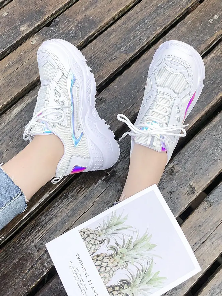 Mhysa Women Sneakers Fashion Casual Shoes Woman Comfortable Breathable Mesh Flats Female Platform vulcanized shoes T1092