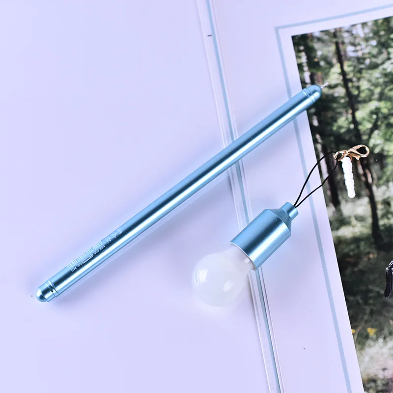 Портативная Светодиодная лампа фонарик с пыльником Черная гелевая ручка черными