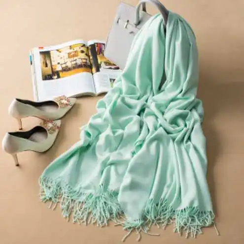 Кашемировые шали для женщин роскошный однотонный свадебный платок модный