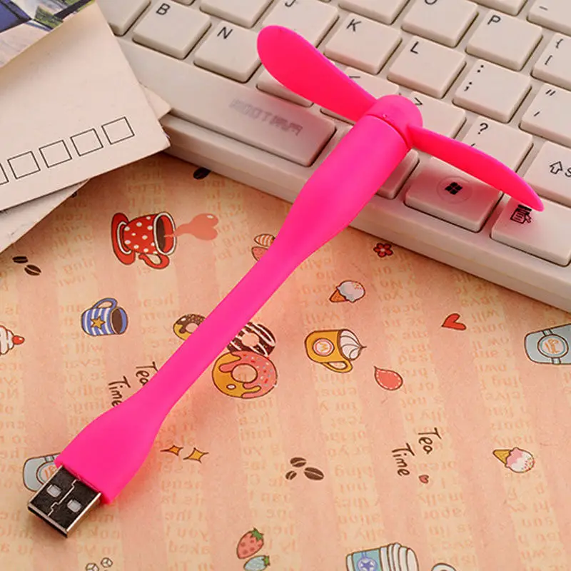 Rose red Timethinker USB вентилятор гибкий USB портативный мини-вентилятор карманные вентиляторы для банка питания и ноутбука и компьютера энергосбережение для Xiaomi - Цвет: Rose red