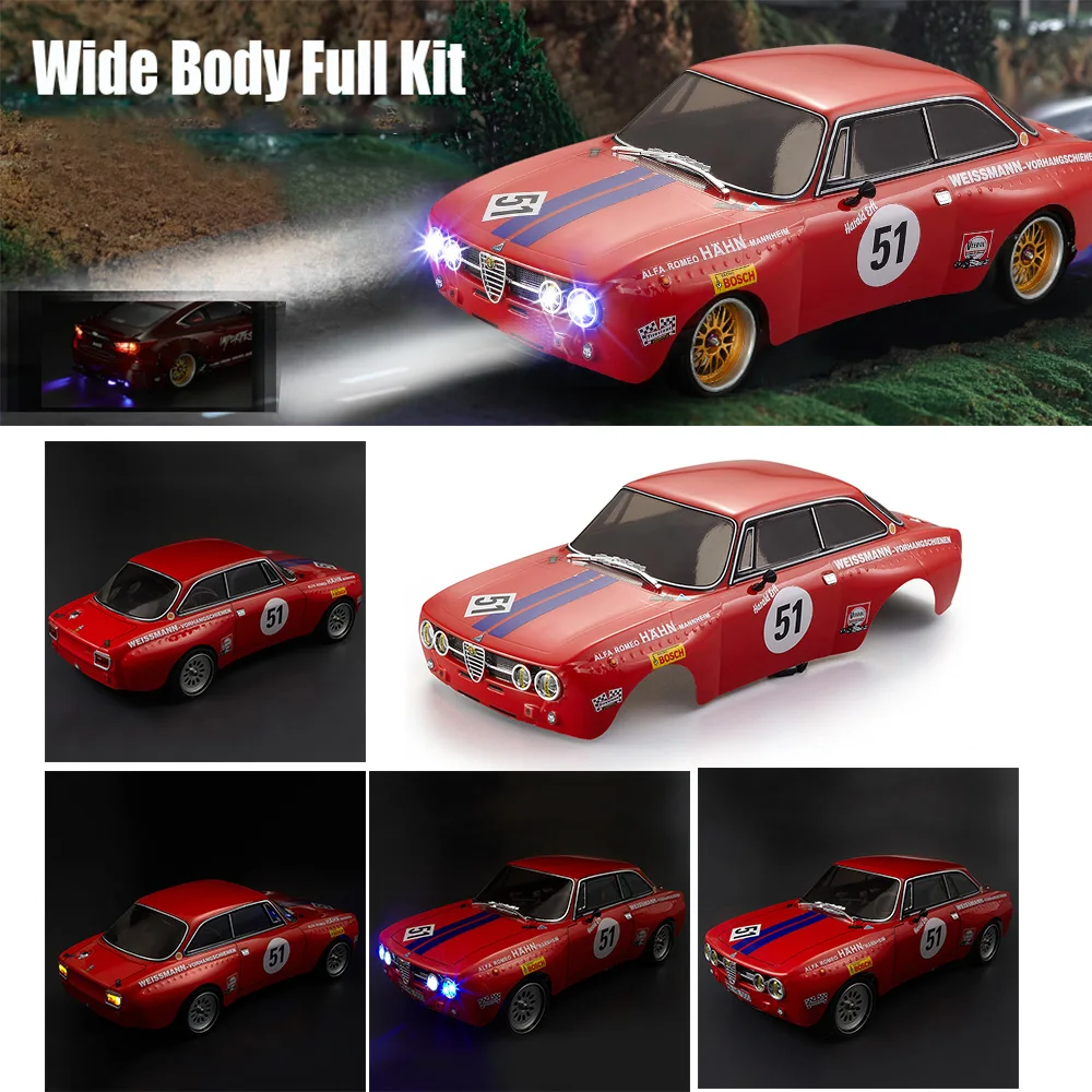 Радиоуправляемый корпус автомобиля 48251 257 мм для Alfa Romeo 2000 GTAm законченный корпус красная рамка 1:10 Электрический туристический Радиоуправляемый Дрифтерный Автомобиль diy запчасти