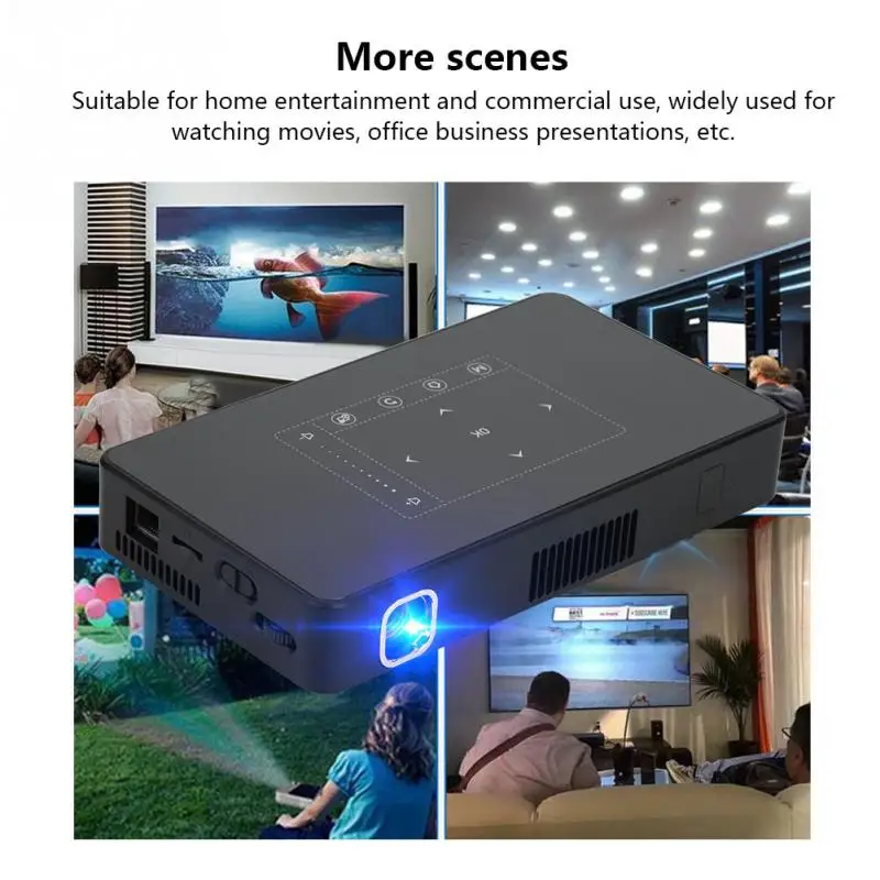 Мини Портативный 4K DLP проектор карманный светодиодный мобильный HDMI/USB/SD интерфейс