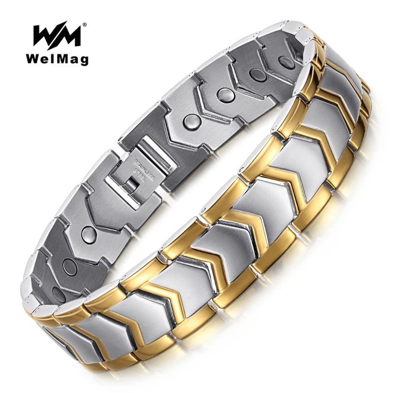 WelMag магнитные энергетические браслеты модные из нержавеющей стали для мужчин