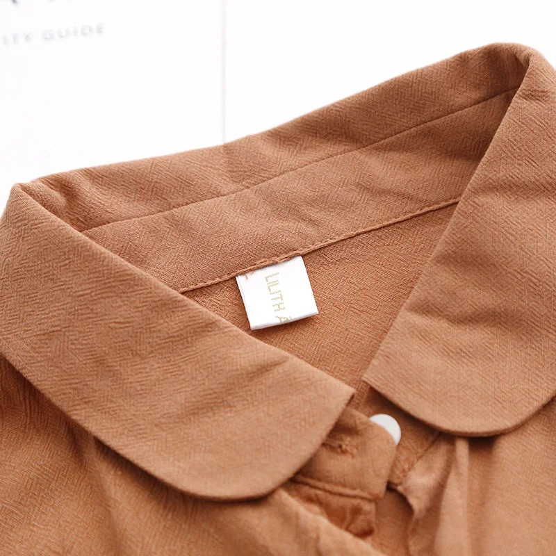 Женские винтажные рубашки из хлопка и льна Johnature весна 2021 Новые однотонные Блузы