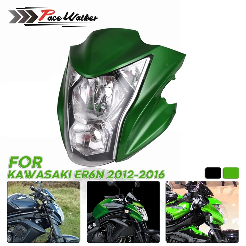 Для Kawasaki ER6N мотоциклетные фары сборки светлый дом Fit2012 2016 13 14 15 лет цвета: зеленый