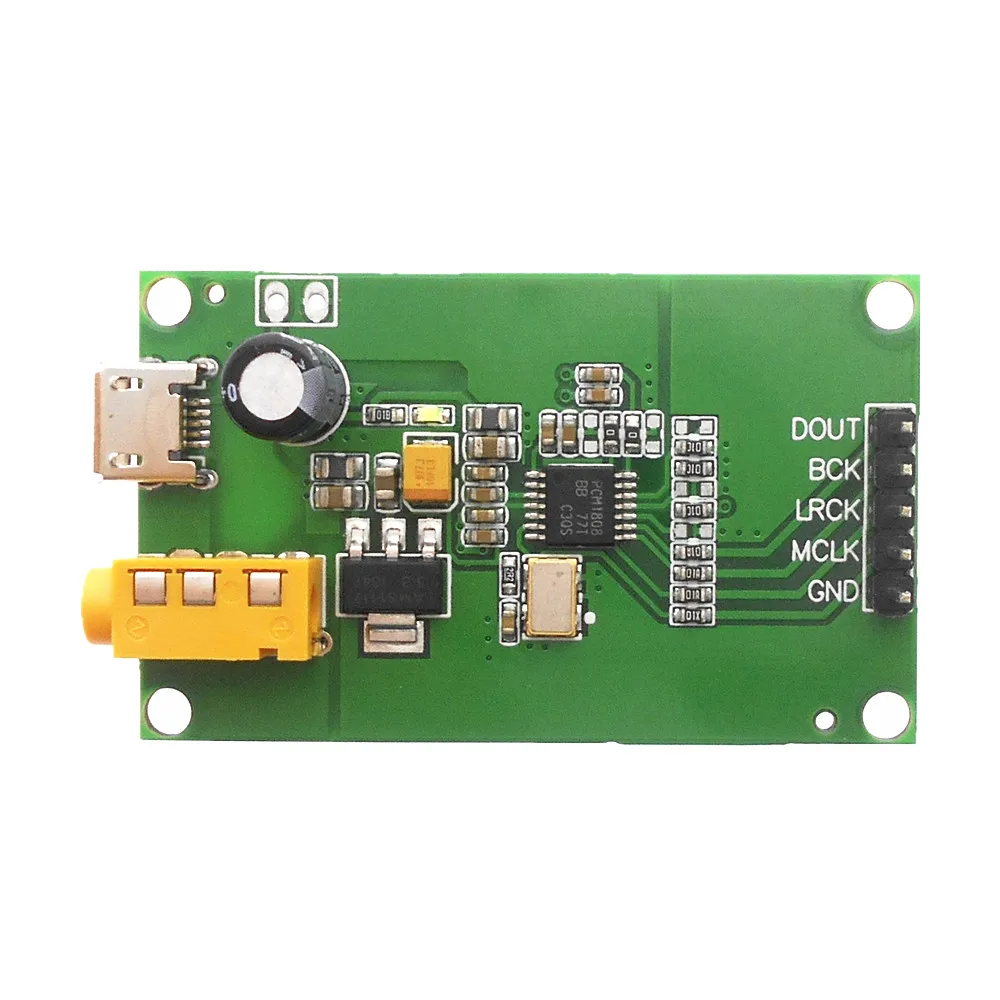 PCM1808 ADC AUX 3 5 стерео одностороннее Аналоговое аудио для I2S зеркальной выходной