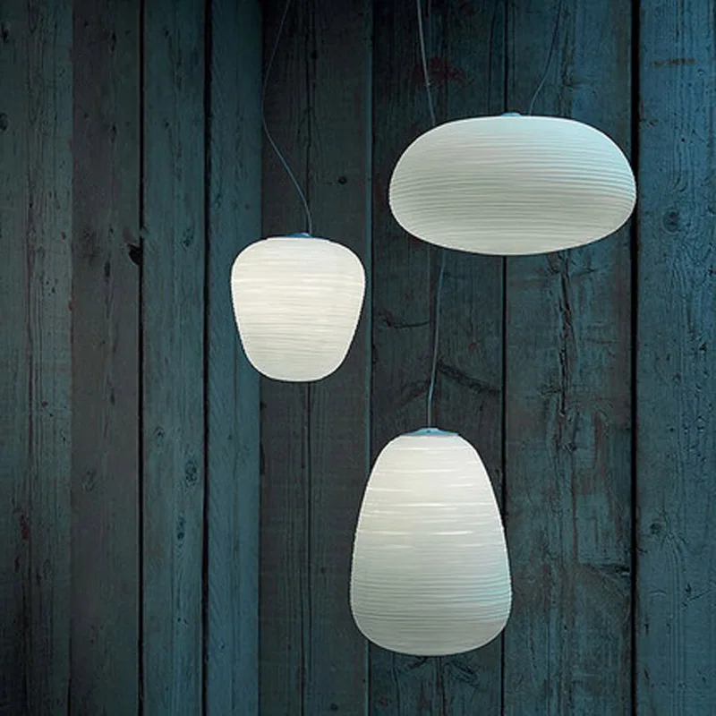 Simple Screw thread Glass Ball Round Chandelier New Designer Nordic Style Restaurant LED Pendant Lamp Frosted Art | Лампы и освещение