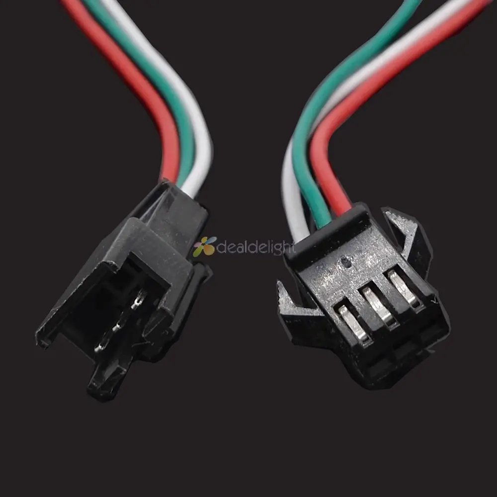 10 Pair 3pin JST Connector Male &amp Female Cable Wire for WS2811 WS2812B RGB LED Strip Free shipping | Обустройство дома