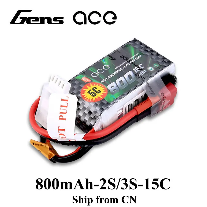 Батарея Gens ace Lipo 7 4 В 11 1 800 мАч 2S 3S 15C Радиоуправляемый квадрокоптер T разъем для