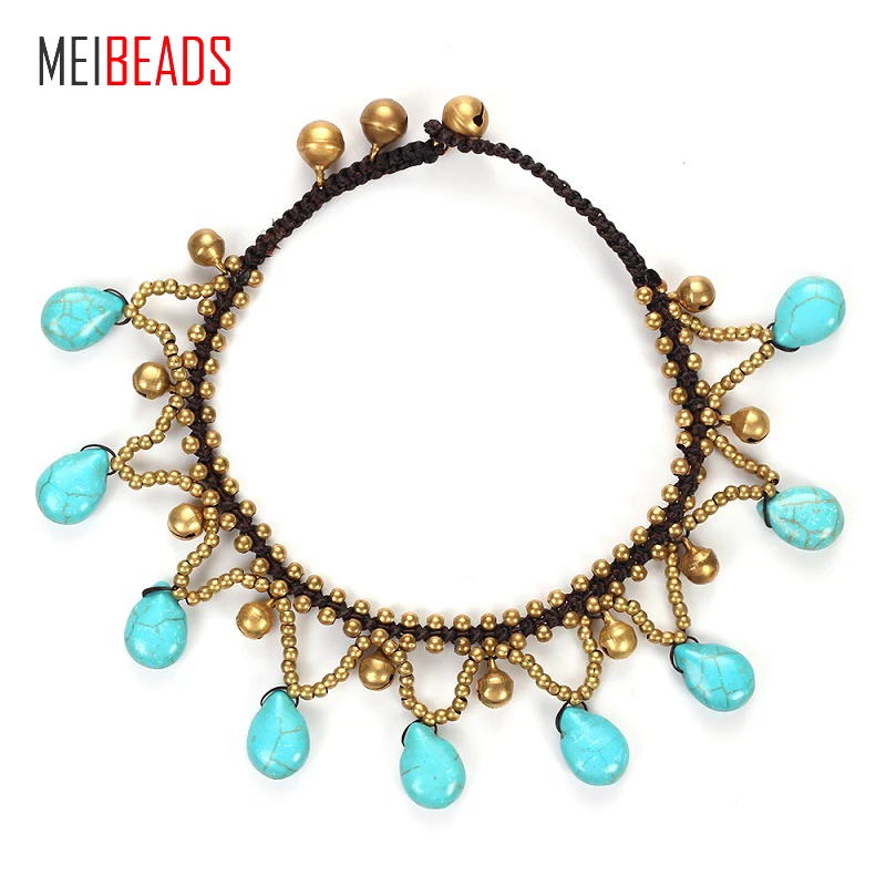 MEIBEADS богемный каплевидный камень подвеска ручной работы маленький колокольчик